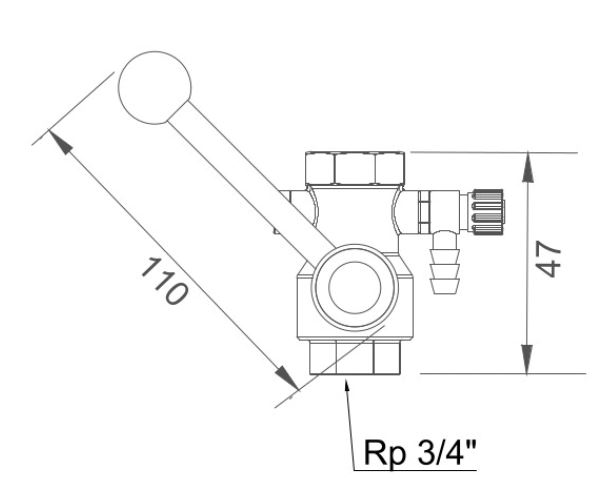 *PremiumLine Notdusch Kipphebelventil m.Entl.-Ventil 3/4"IG, f.Wandmontage *eine Warenrückgabe ist nicht möglich, Beipackinfos beachten!